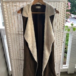 FAUX Fur Lined Suede Vest